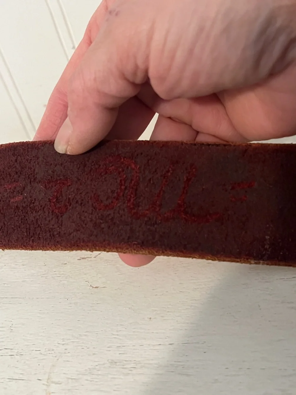 Handmade Wide barbed wire tooled leather western belt 38.5” - 43” x 1.75”